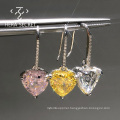 2021 wholesale fashion luxury cz jewelry earrings silver heart shaped earring for women